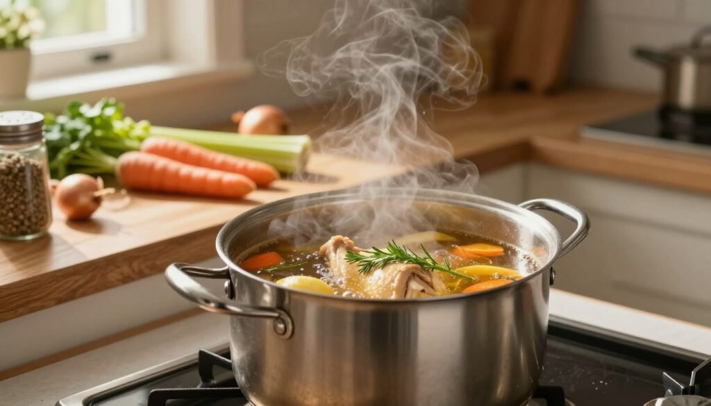 chicken stock simmering time