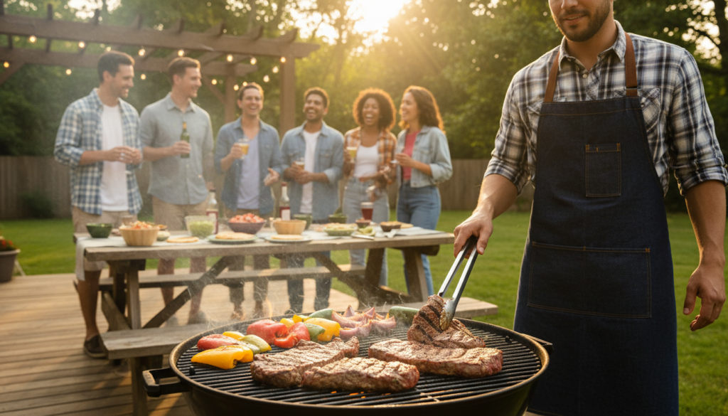 grilling carne asada