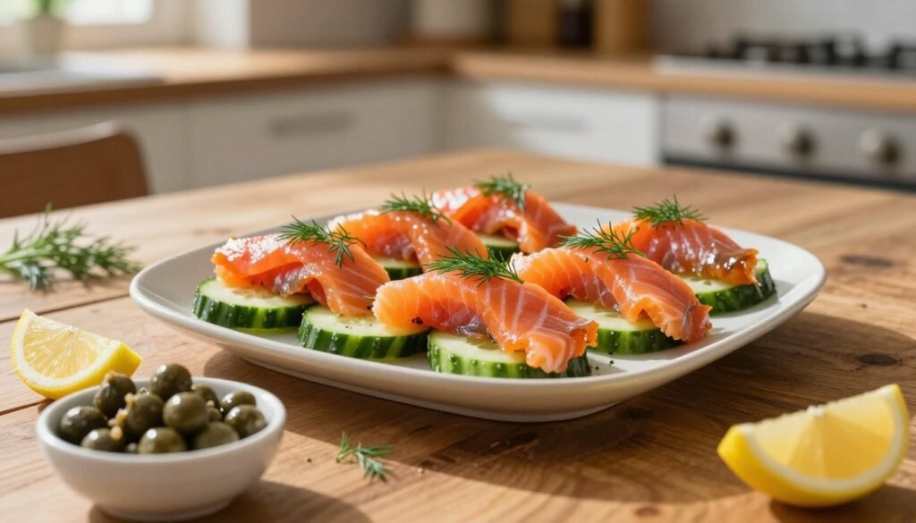 serving smoked salmon